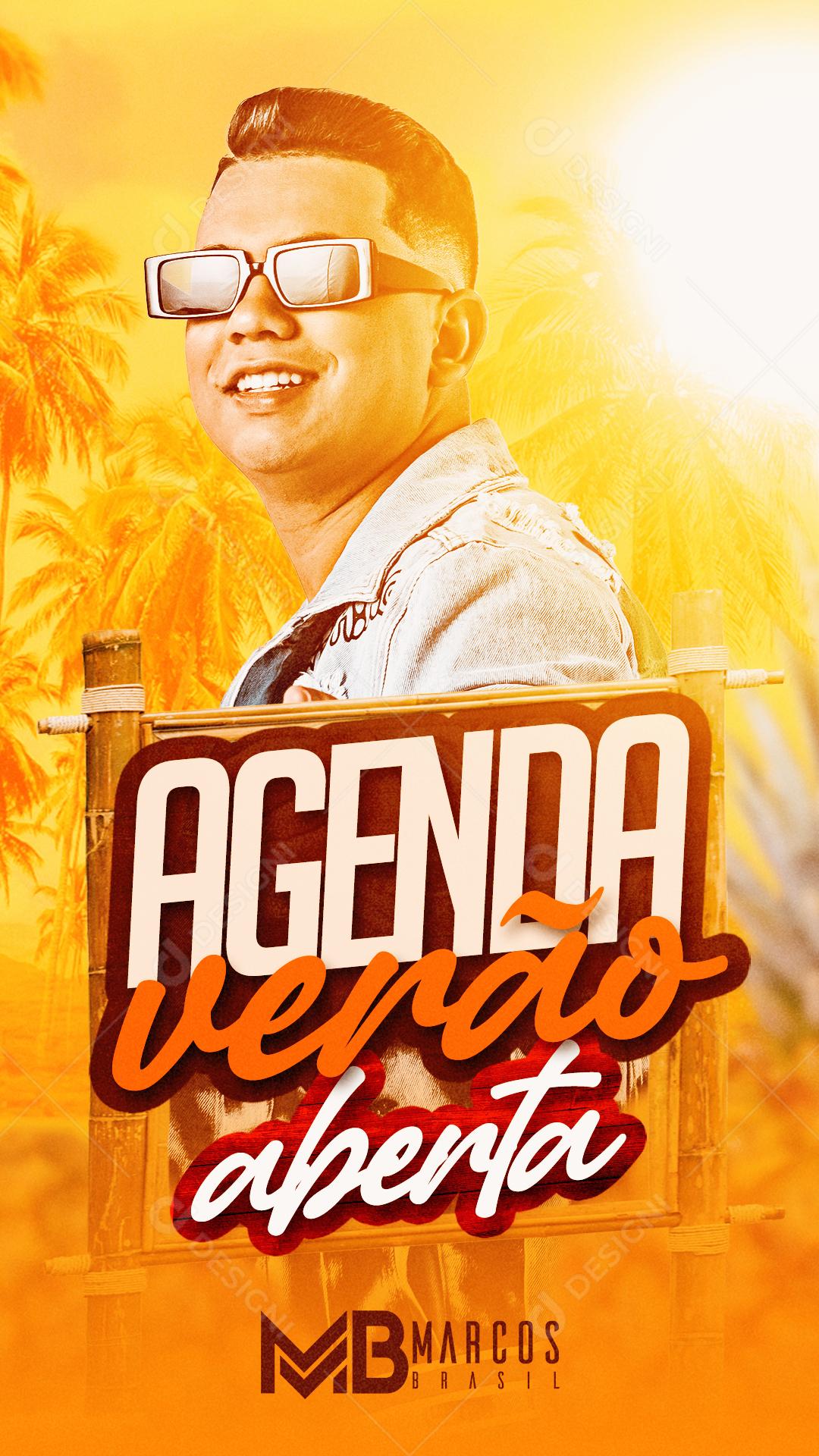 Flyers Agenda Verão Aberta Marcos Social Media PSD Editável