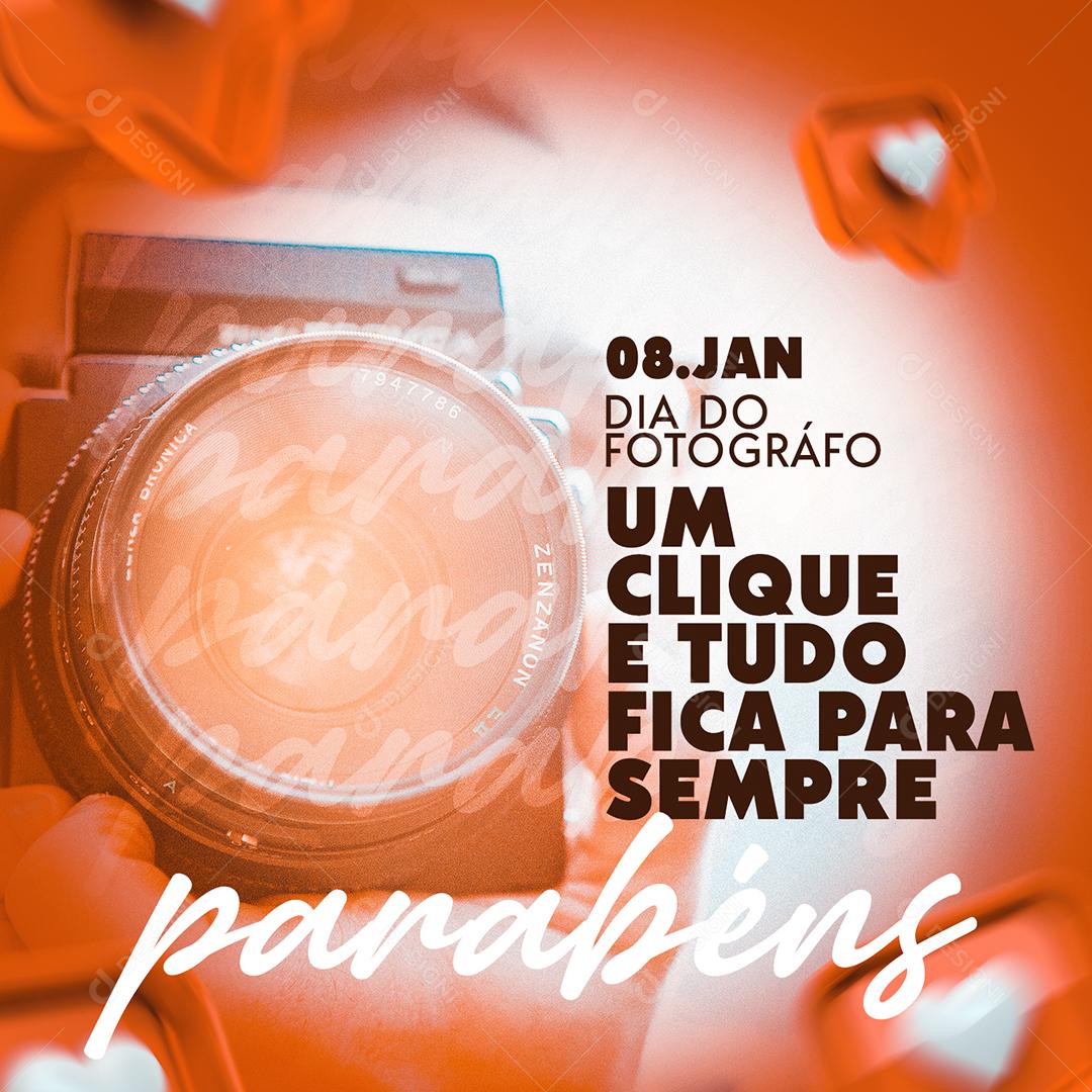 Dia Do Fotográfo 08 De Janeiro PSD Editável