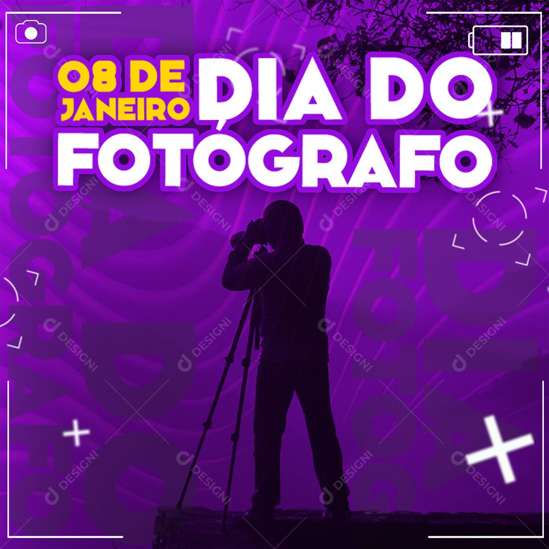 Dia Do Fotógrafo 08 De Janeiro PSD Editável