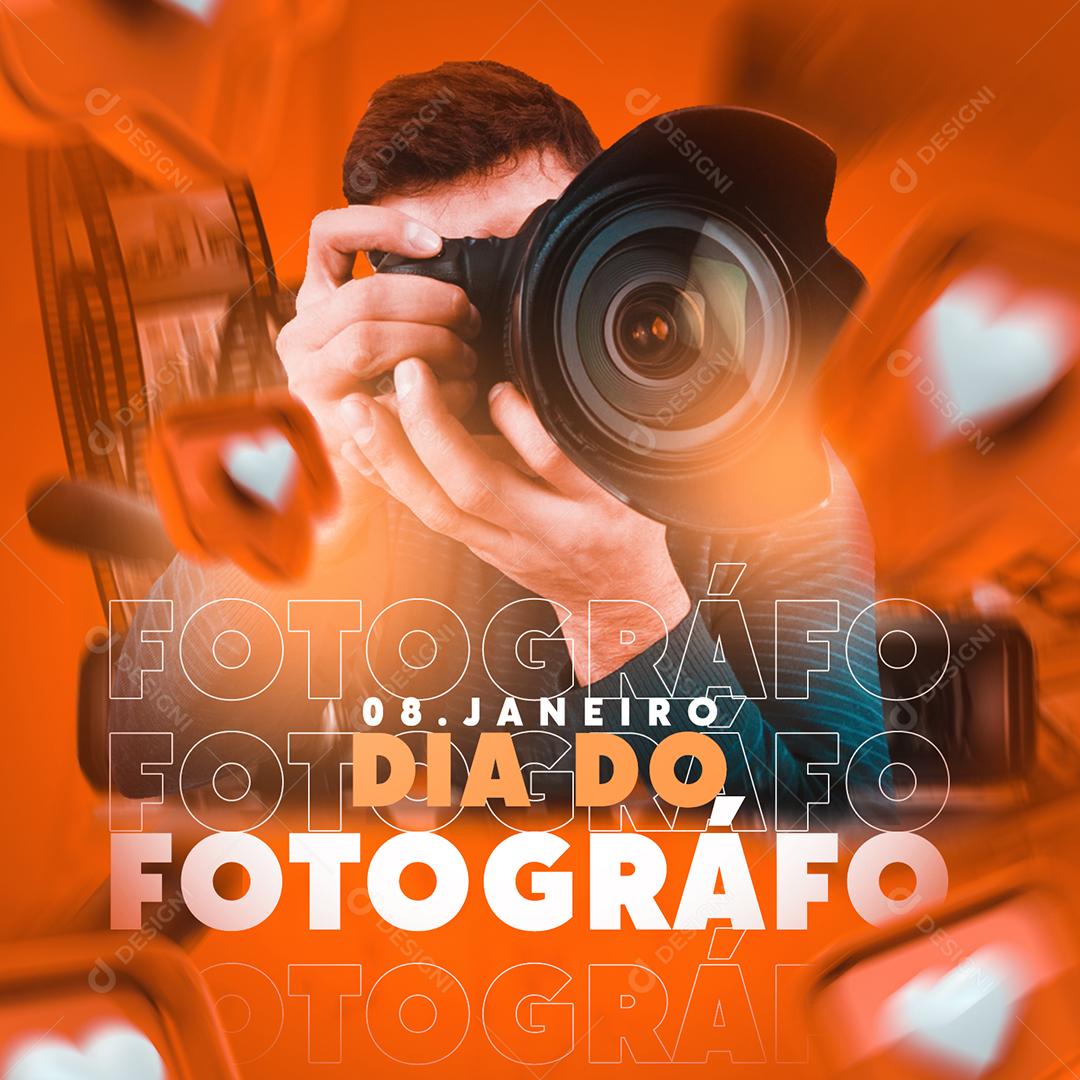 Social Media Dia Do Fotógrafo 08 De Janeiro PSD Editável