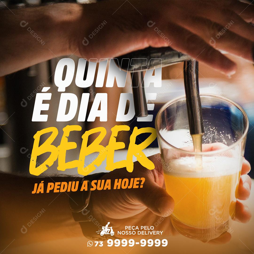 Social Media Bebida Quinta É Dia De Beber PSD Editável