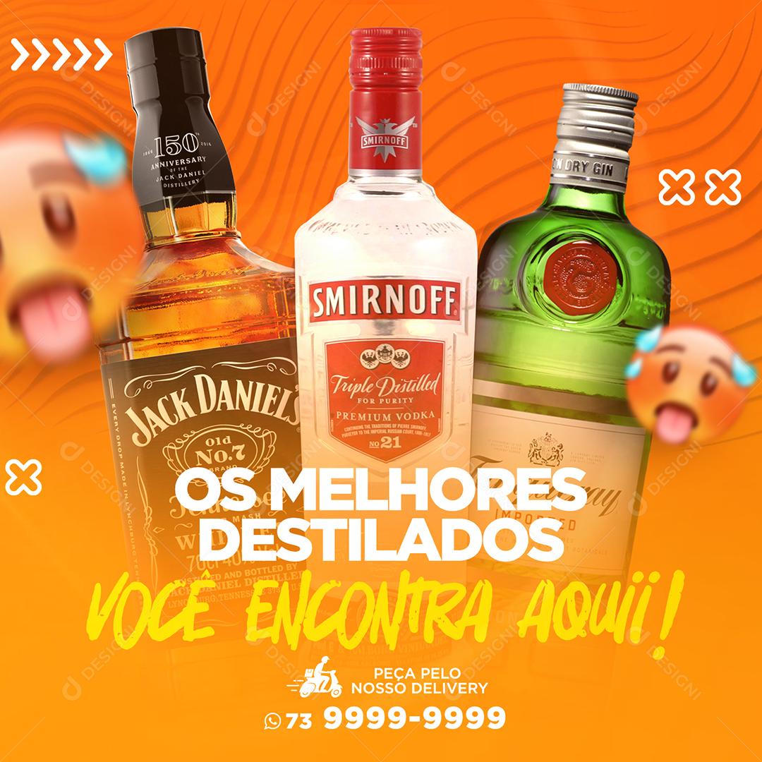 Bebidas Os Melhores Destilados Você Encontra Aqui Social Media PSD Editável
