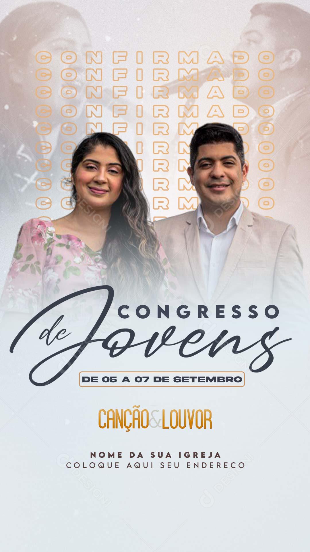Congresso de Jovens Canção e Louvor Story Social Media PSD Editável