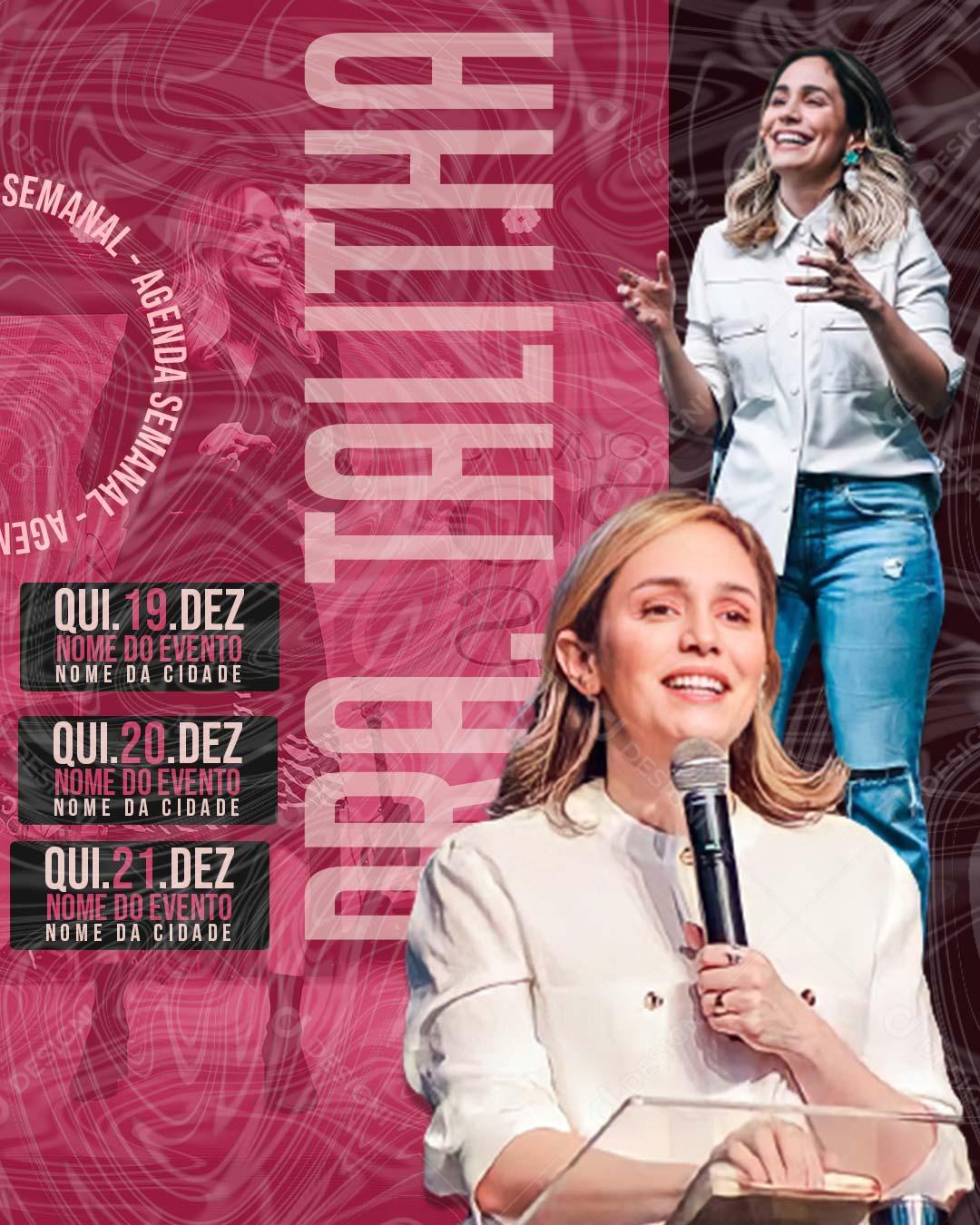 Agenda da Semana Pastora Social Media PSD Editável