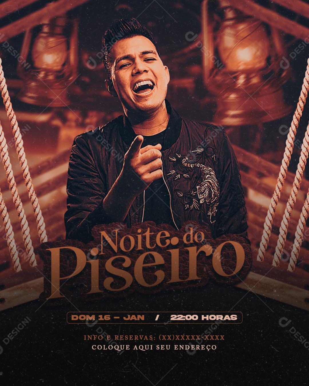 Social Media Noite Do Piseiro Flyers PSD Editável