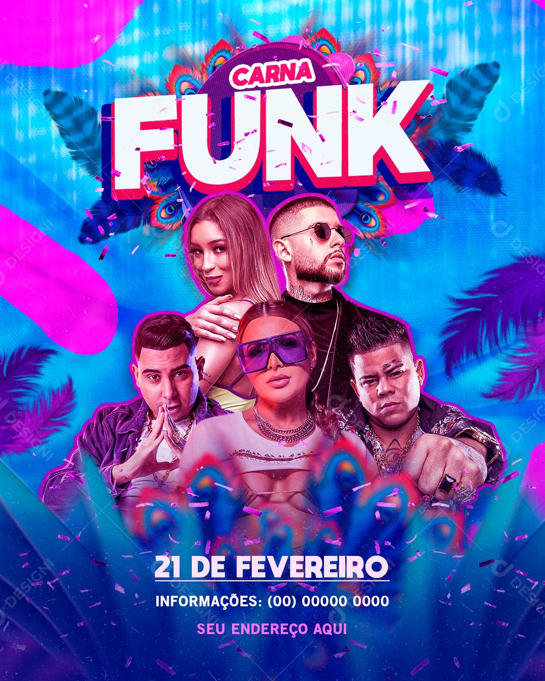 Social Media Carna Funk Flyers PSD Editável
