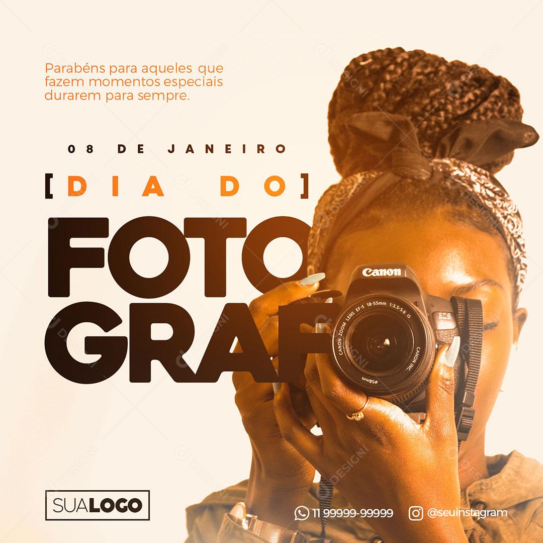 Social Media Datas Comemorativas Dia do Fotógrafo PSD Editável