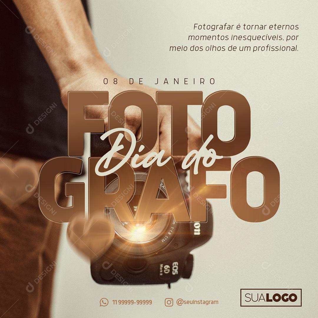 08 de Janeiro Dia do Fotógrafo Social Media PSD Editável