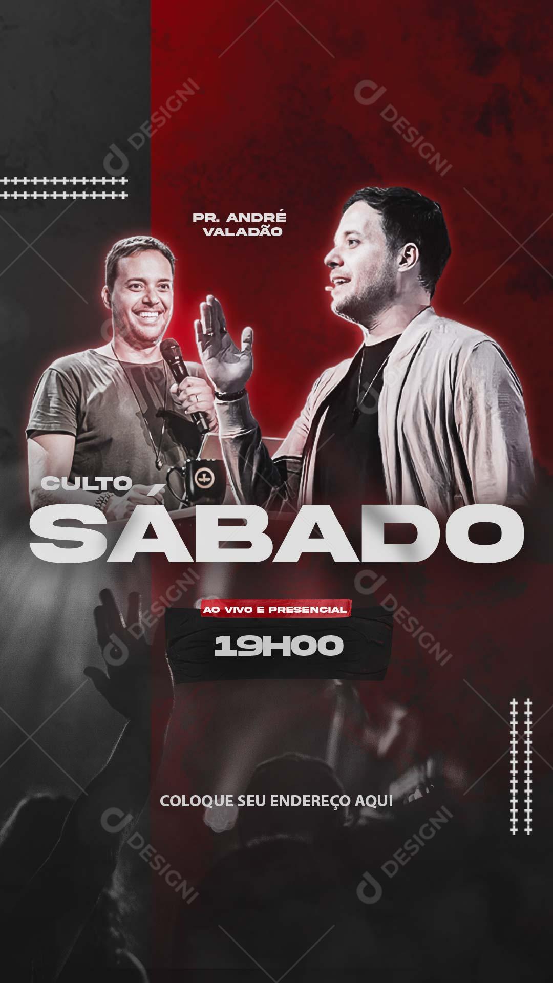 Culto De Sábado Story Social Media PSD Editável