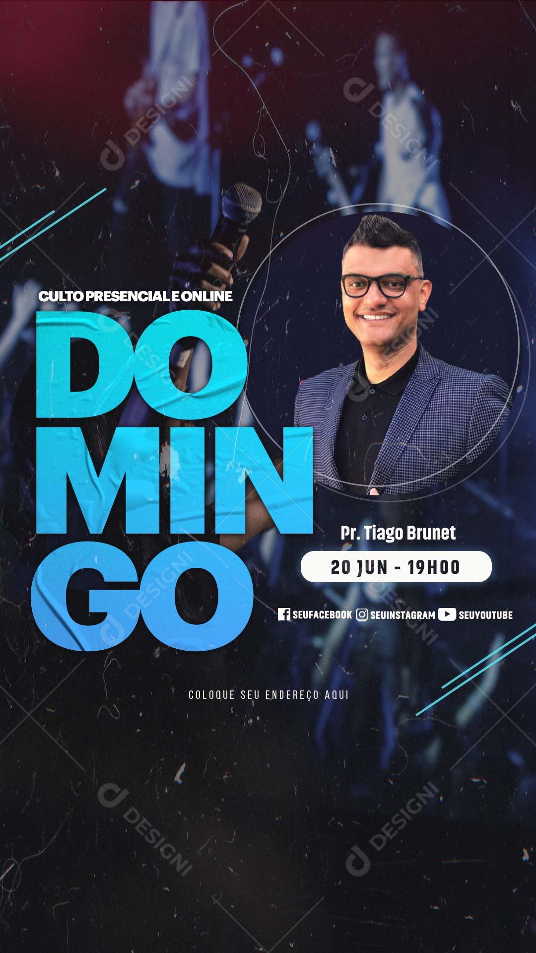 Culto Presencial Na Igreja Story Social Media PSD Editável