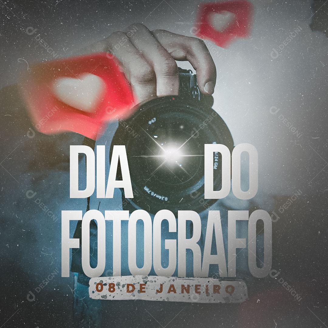 Social Media Dia do Fotógrafo 08 de Janeiro PSD Editável