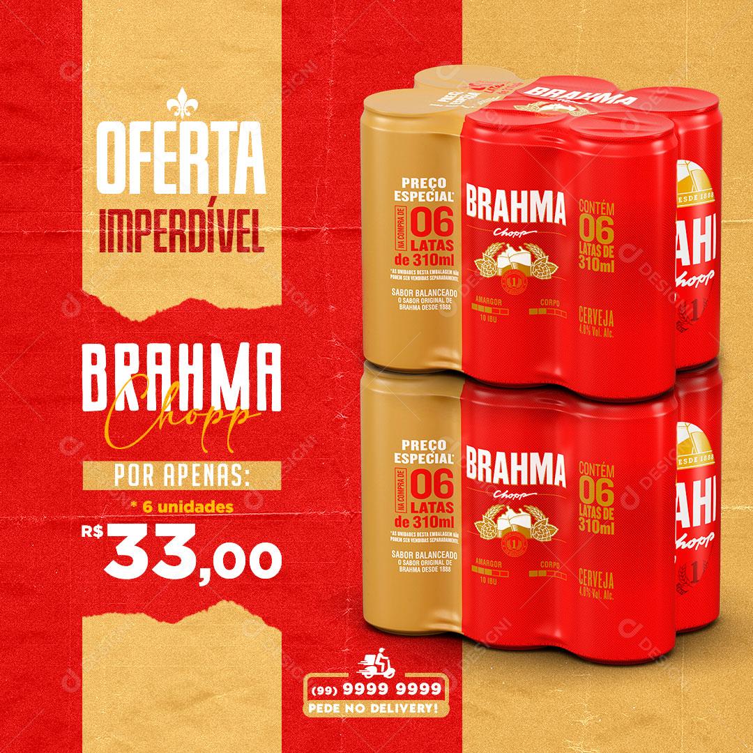 Social Media Oferta Imperdível Cerveja Brahma PSD Editável