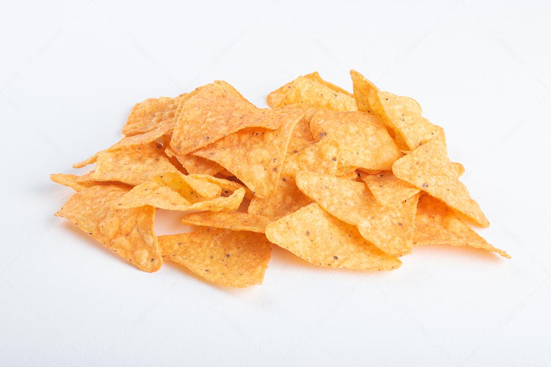 Nachos Na Vista Superior De Fundo Branco Imagem JPG