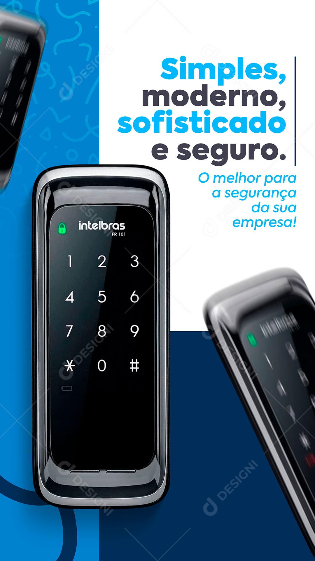 Social Media Segurança Eletrônica Simples Moderno PSD Editável