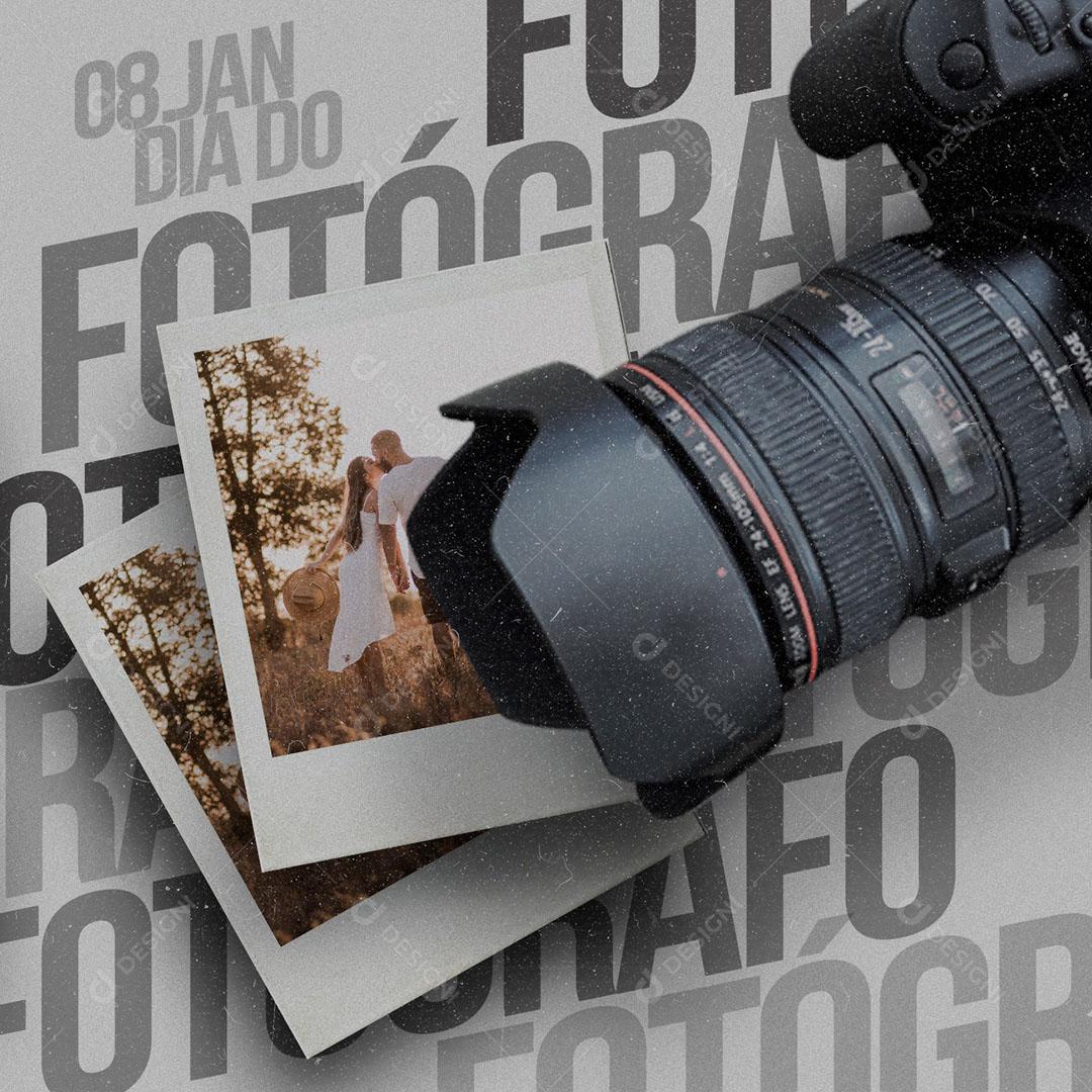 Social Media 08 de Janeiro Dia do Fotógrafo PSD Editável