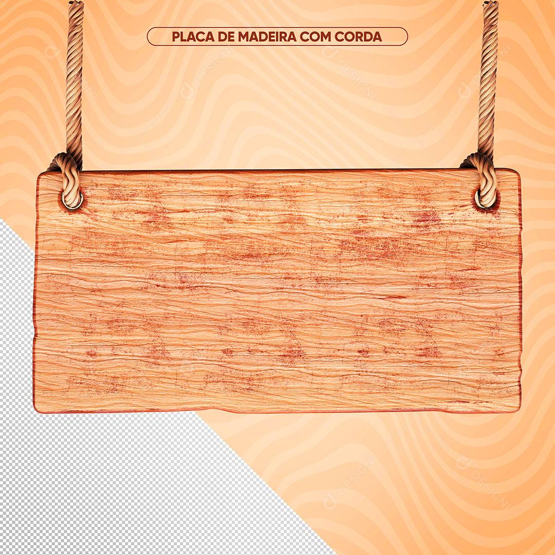 Placa de Madeira Com Corda PSD
