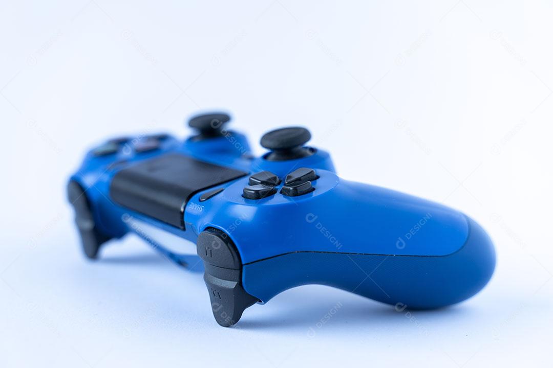 Controlador de Console de Jogos Azul Em Um Fundo Branco Imagem JPG