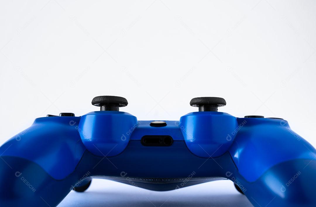 Controlador de Console de Jogos Azul Em Um Fundo Branco Imagem JPG