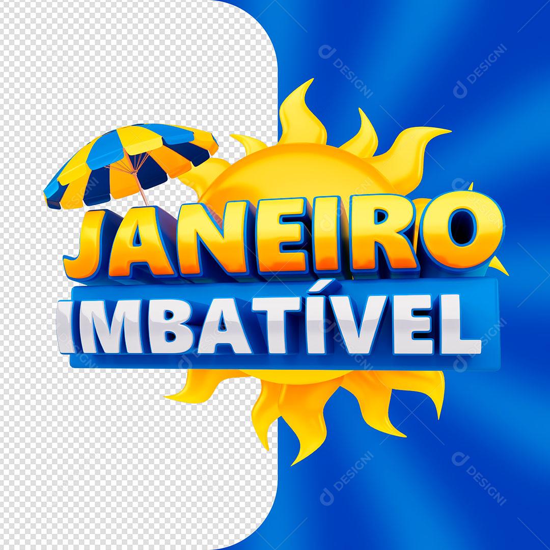 Janeiro Imbatível Selo 3D Para Composição PSD