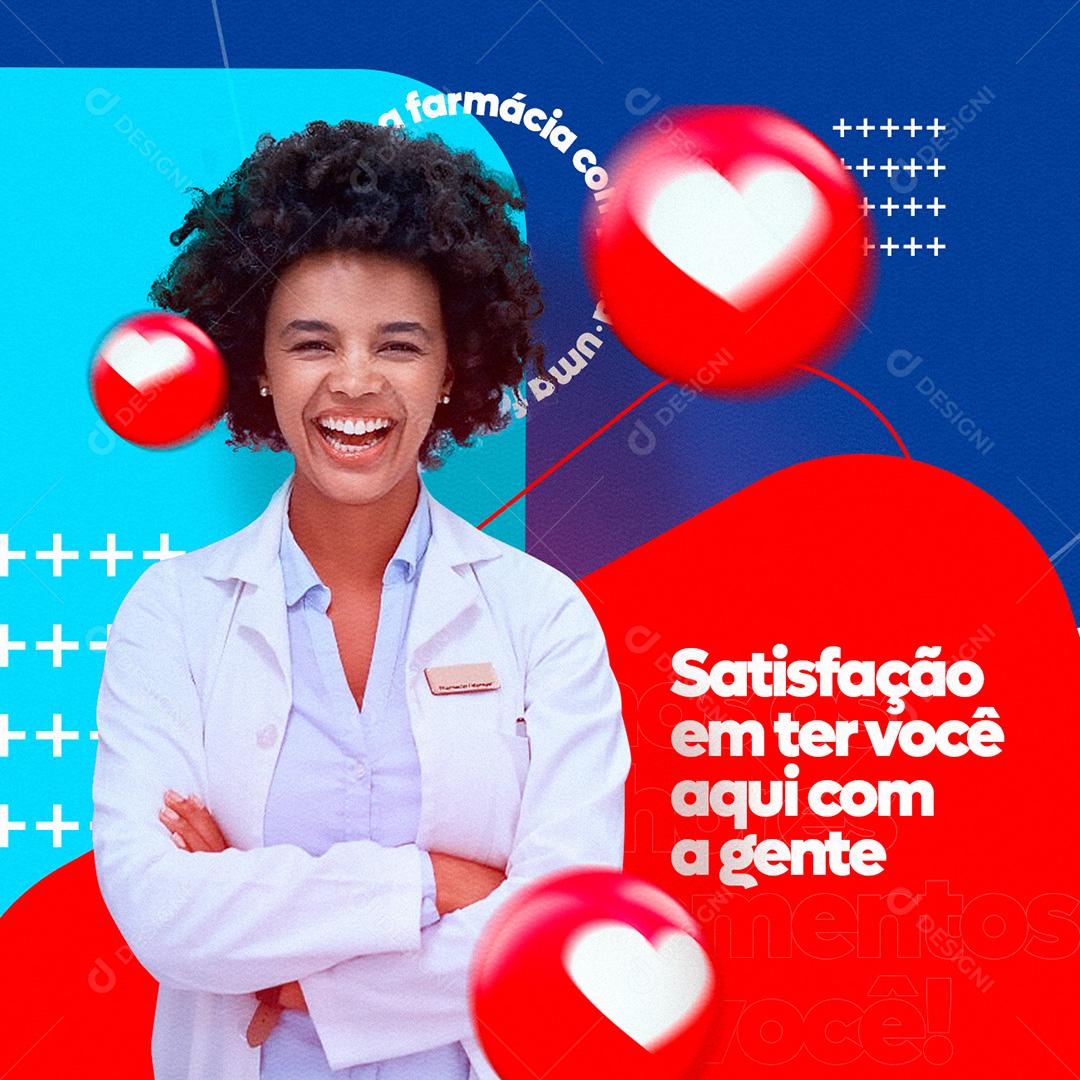 Fámarcias Sastifação Em Ter Voçê Social Media PSD Editável