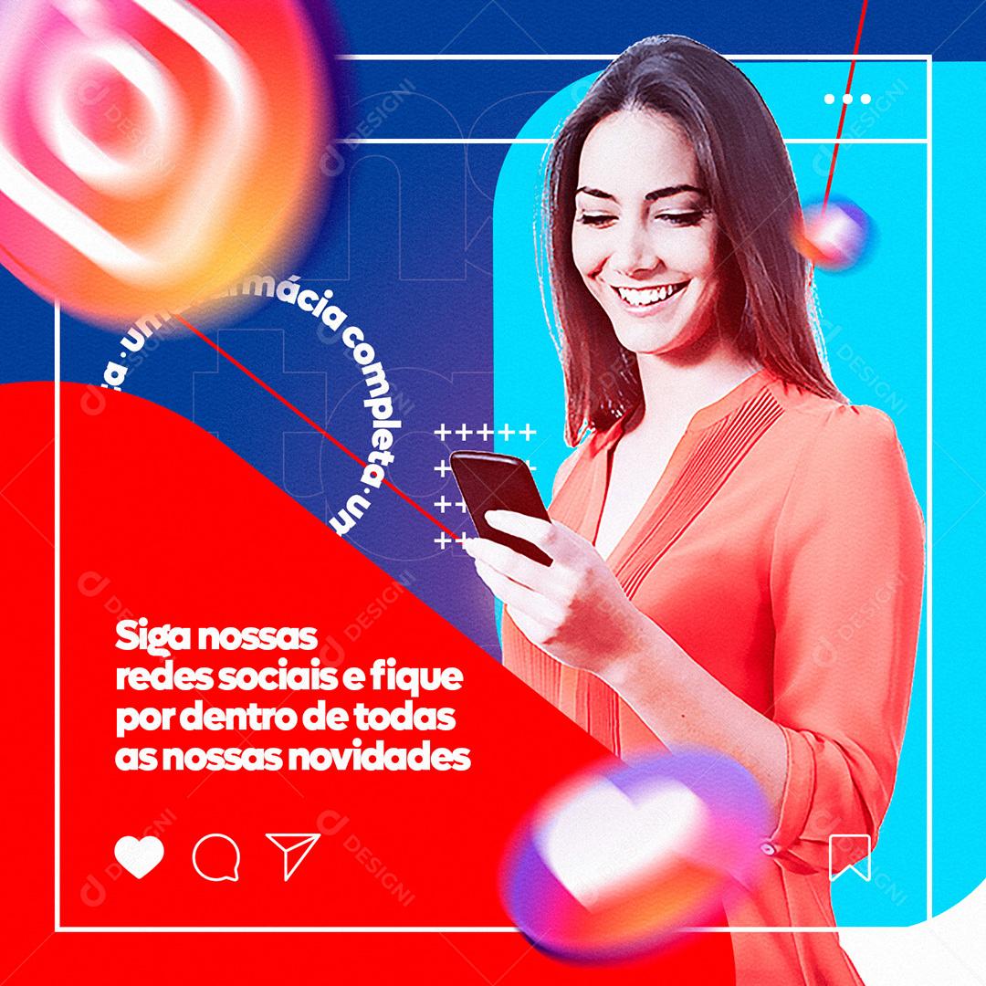 Social Media Fámarcias  Sigas Nos PSD Editável