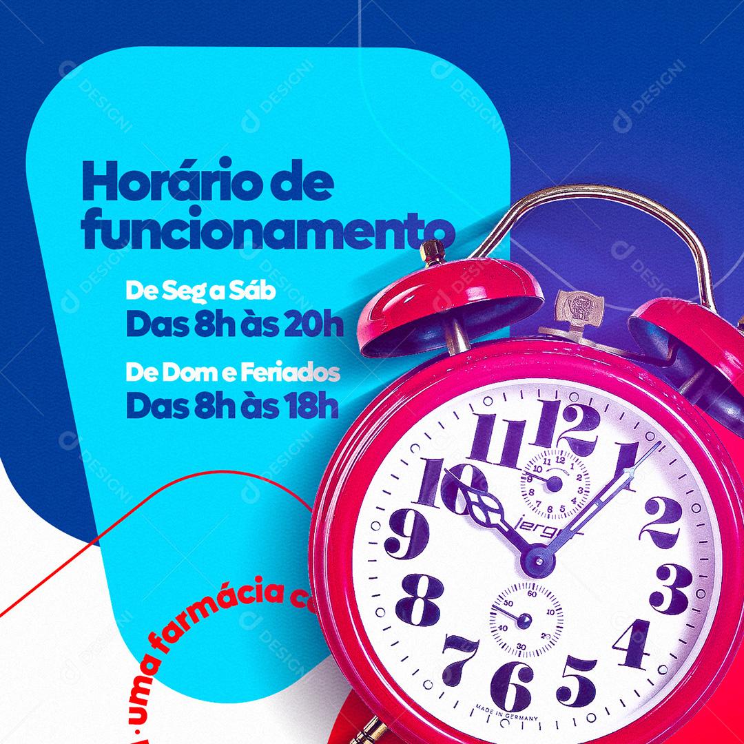 Fámarcia Horário De Funcionamento Social Media PSD Editável