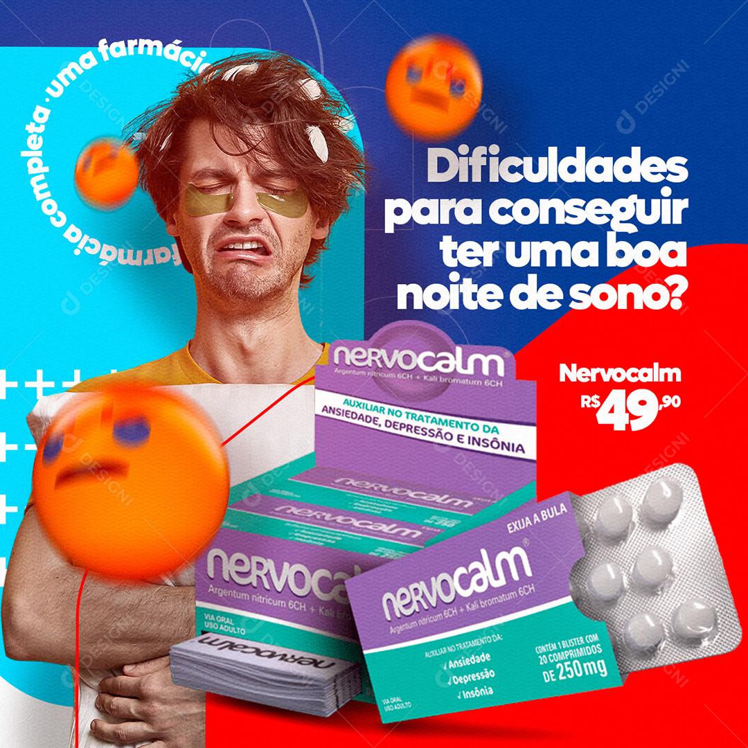 Social Media Dificuldades Em Dormi Farmácias PSD Editável