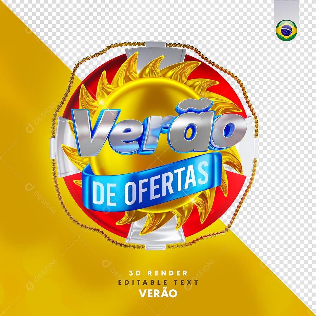 Selo 3D Verão De Ofertas Para Composição Texto Editável