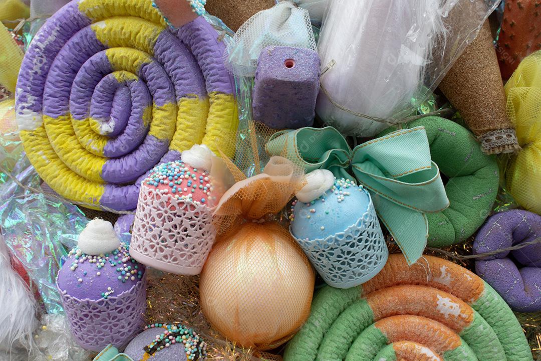 Fundo de Doces Cênicos Coloridos Cupcake, Doces, Doces, Pirulito Imagem JPG
