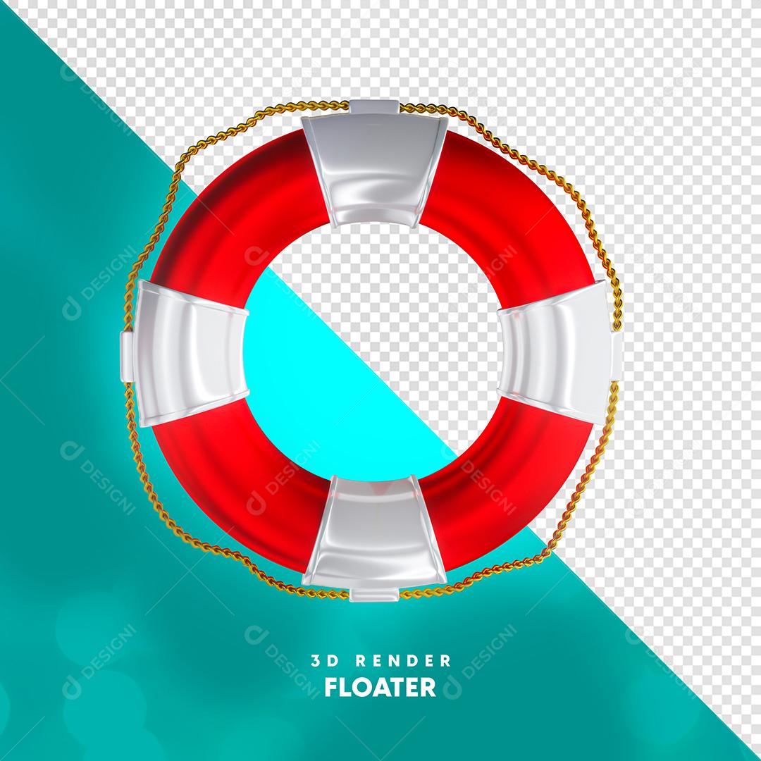 Selo 3D Boia Para Composição PSD