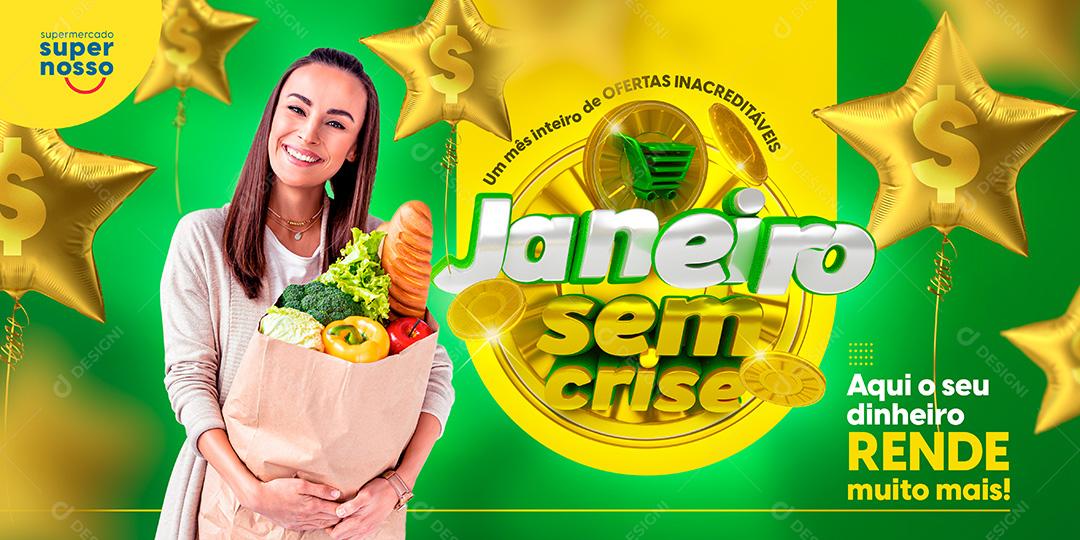 Banner Janeiro Sem Crise Social Media PSD Editável