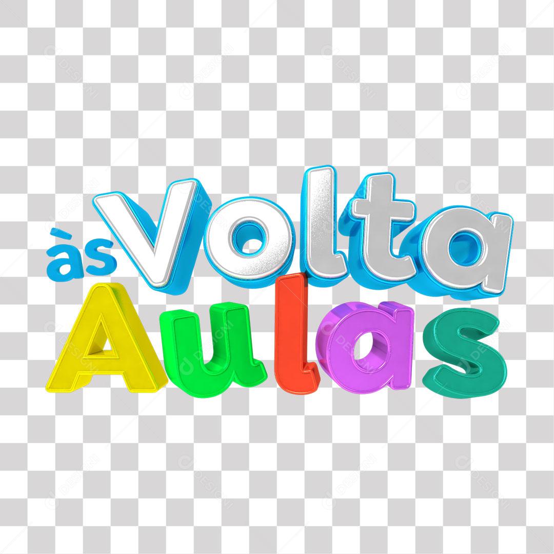 Volta às Aulas Texto 3D Para Composição PNG Transparente