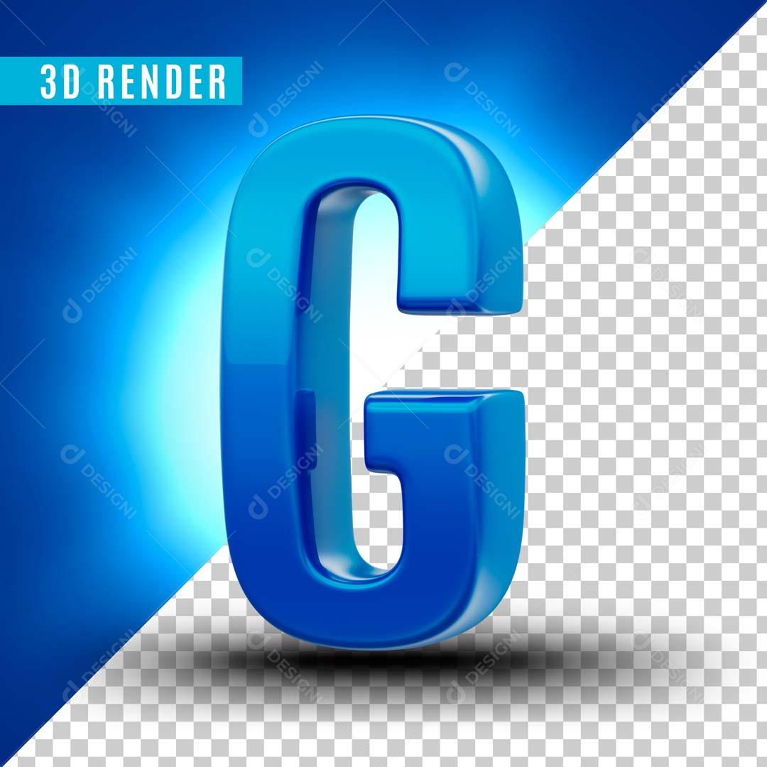 Letra A Azul Para Composição PSD Editável