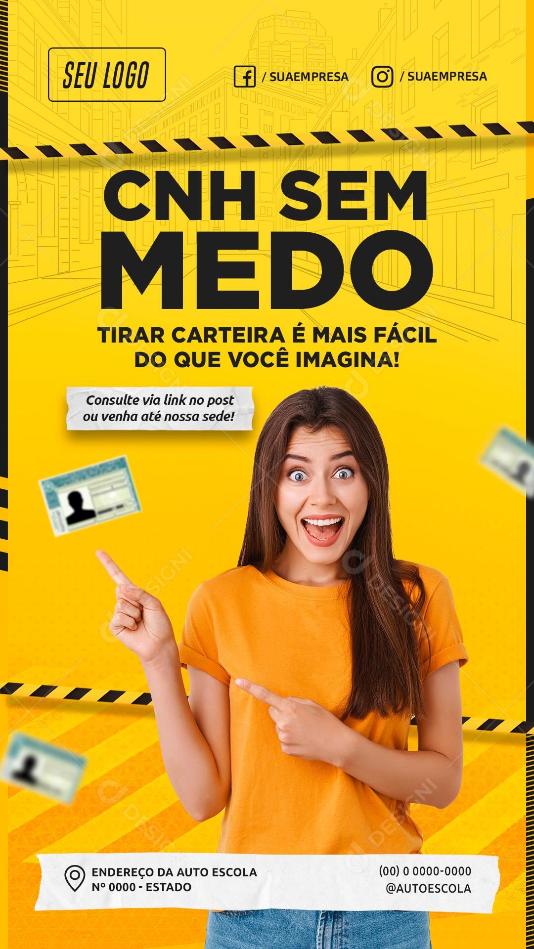 CNH Sem Medo Tirar Carteira é Mais Fácil Do Que Você Imagina Social Media PSD Editável