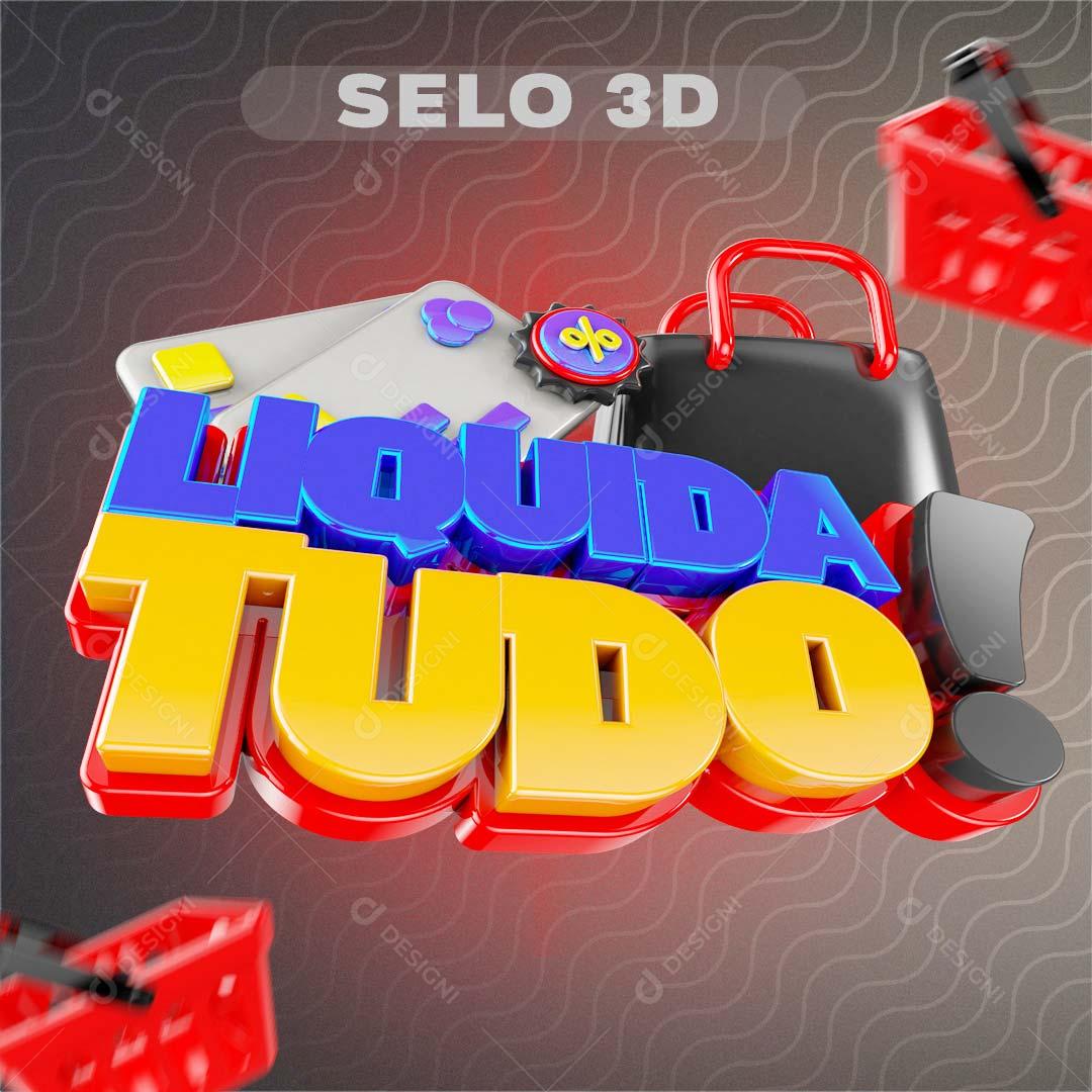 Selo 3D Para Composição Liquida Tudo PSD Editável