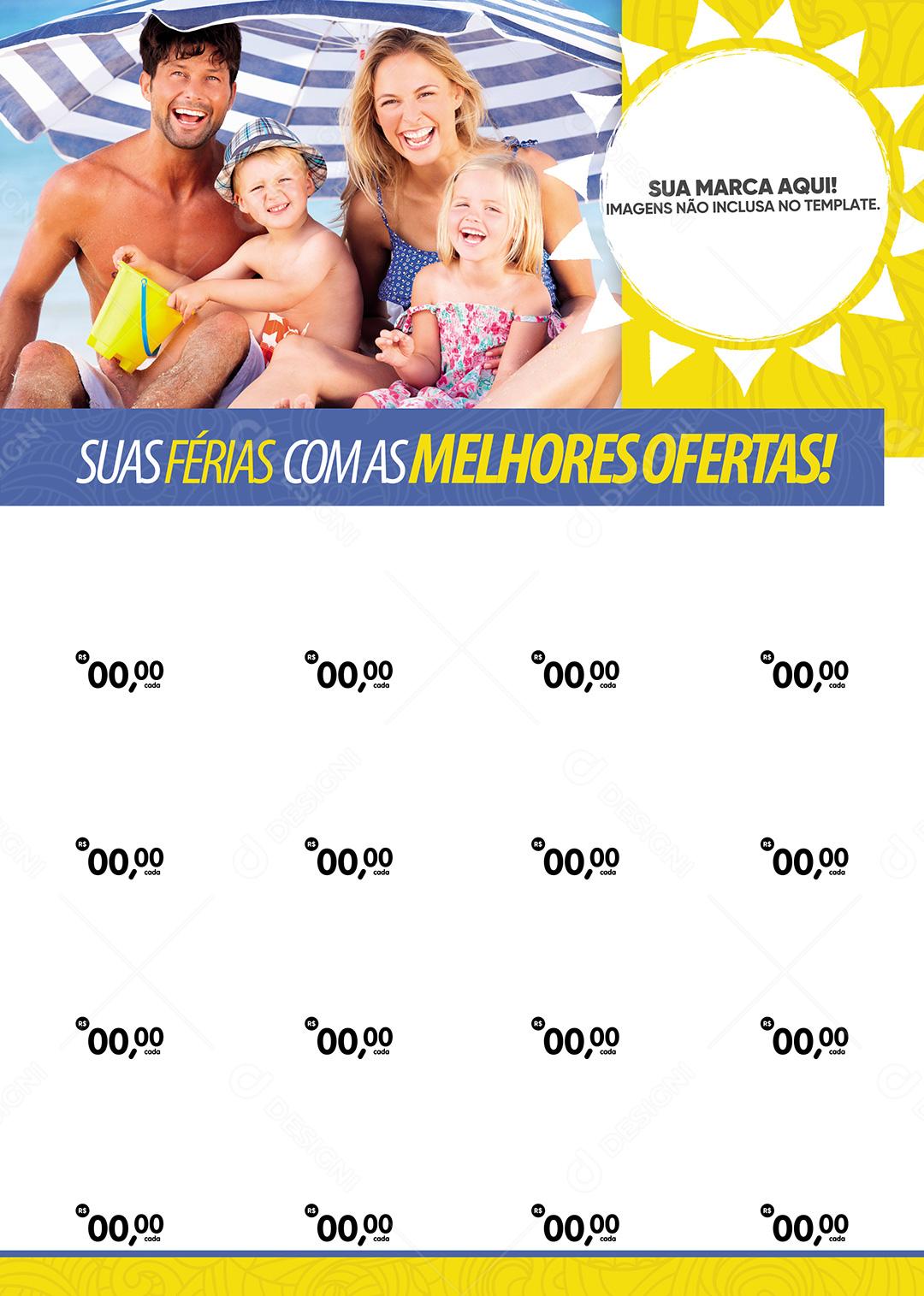 Encarte Suas Férias Com As Melhores Ofertas PSD Editável
