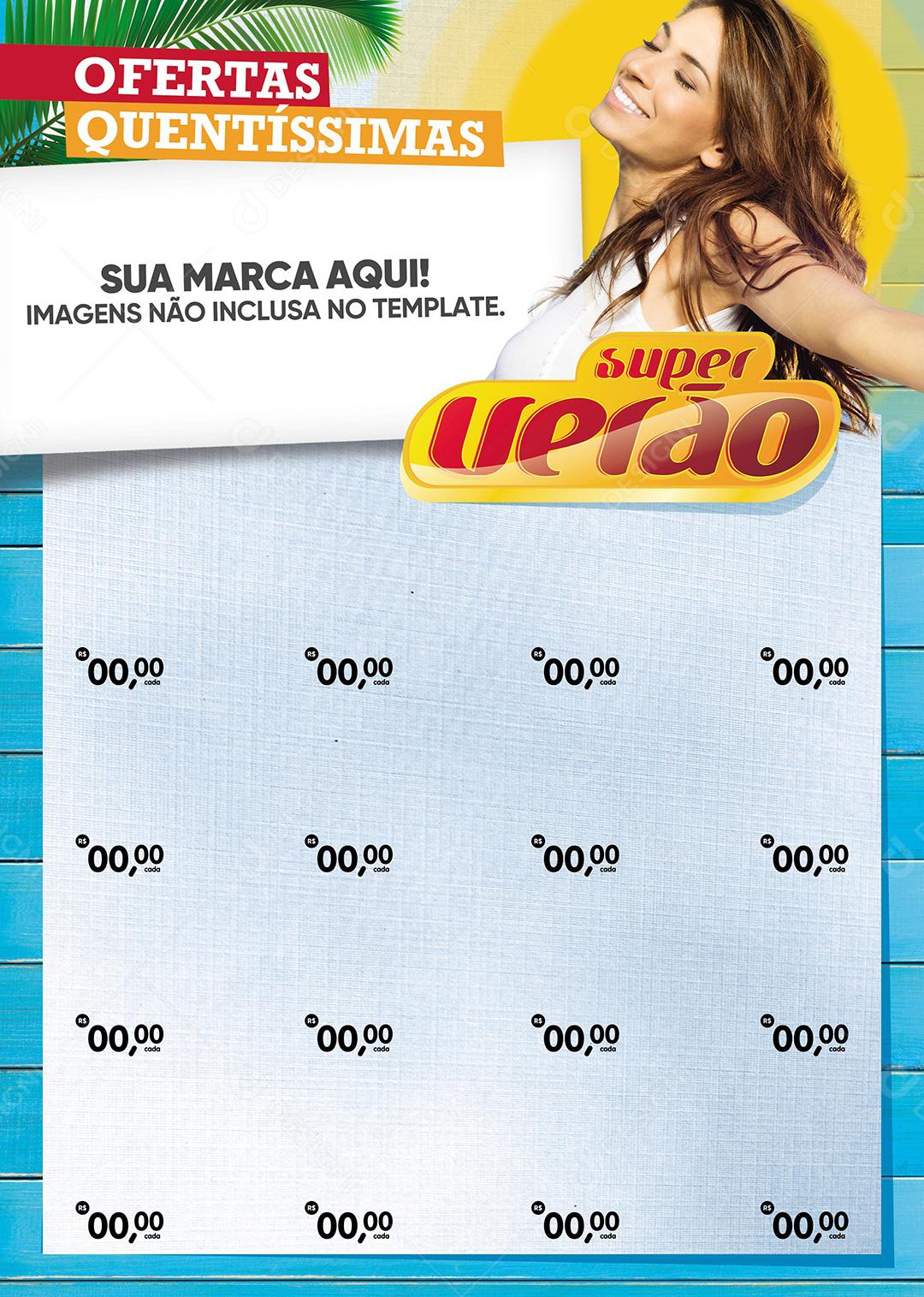 Encarte Ofertas Quentíssimas Super Verão PSD Editável
