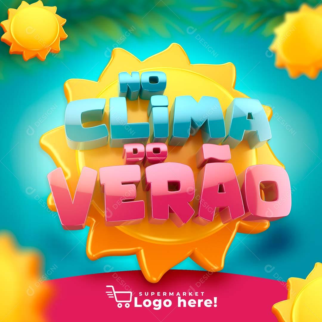 Selo 3D Para Composição No Clima Do Verão PSD Editável
