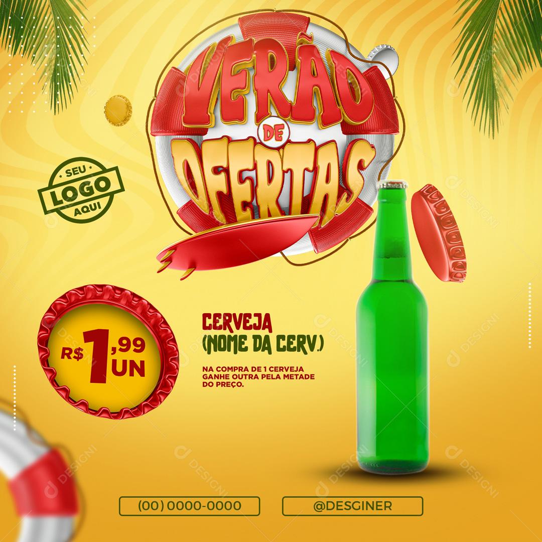 Social Media Verão De Ofertas PSD Editável