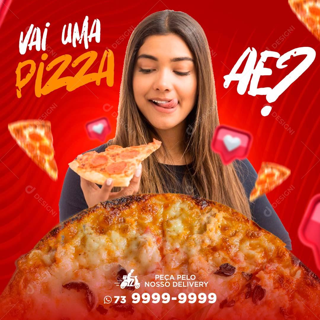 Vai Uma Pizza Ae Comida Social Media Editable PSD