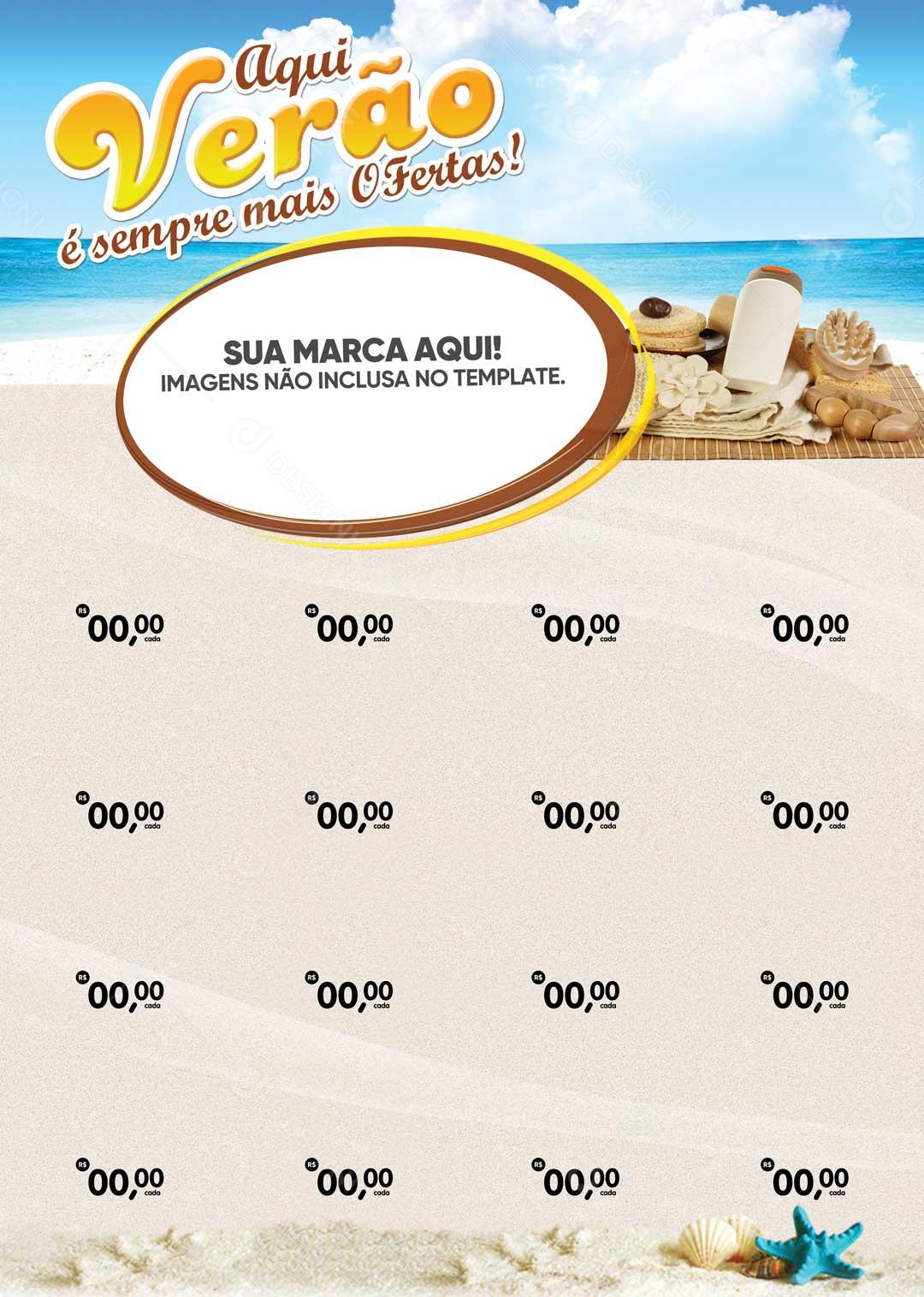Encarte Aqui O Verão é Sempre Mais Ofertas PSD Editável