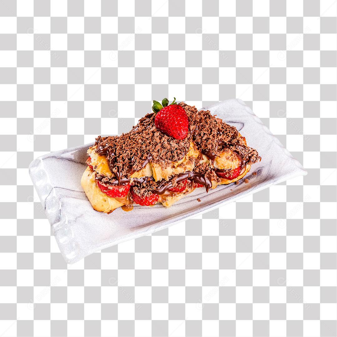 Croissant Morango Chocolate Leite PNG Transparente