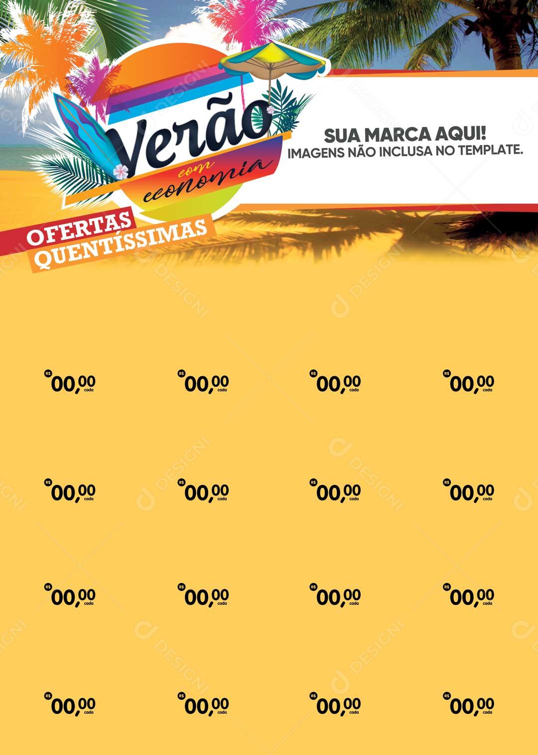 Encarte Verão Com Economia Ofertas Quentissimas PSD Editável