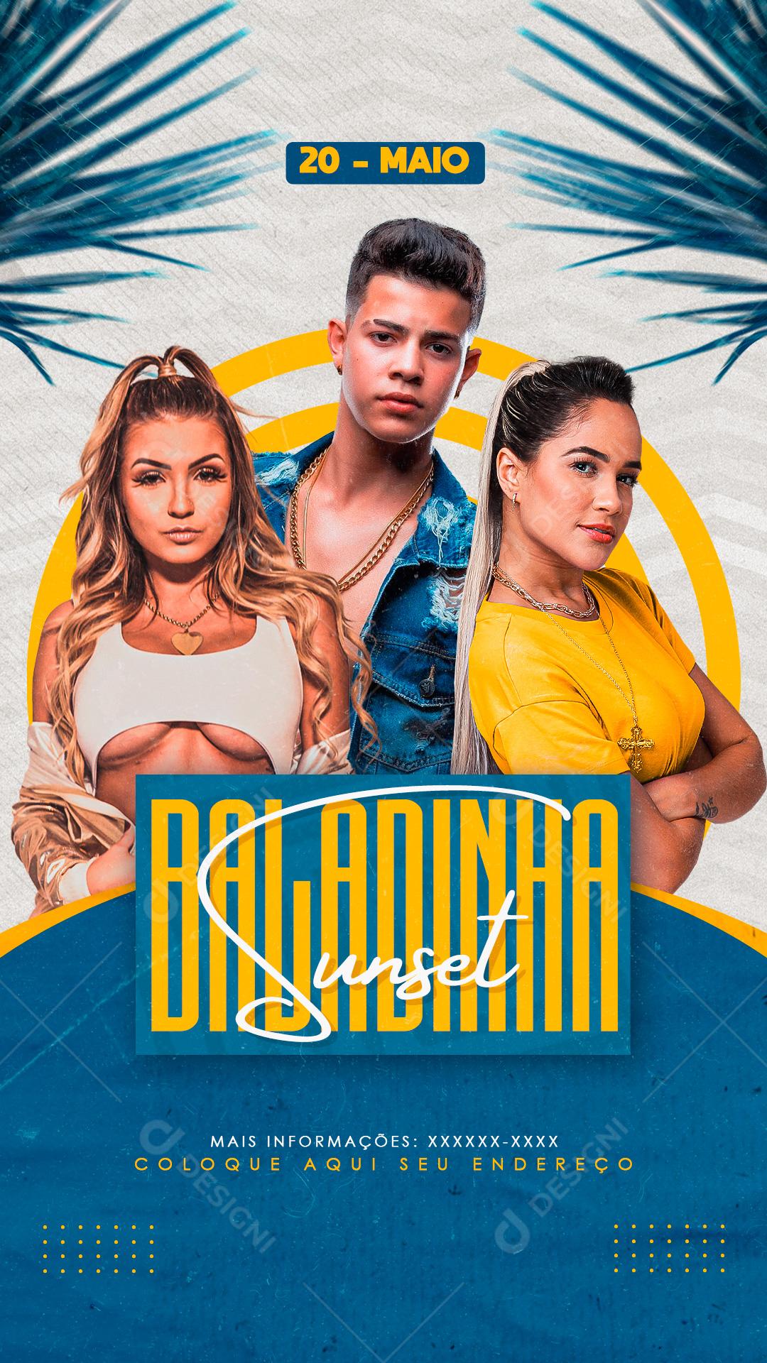 Social Media Baladinha Sunset Agendas Flyers PSD Editável