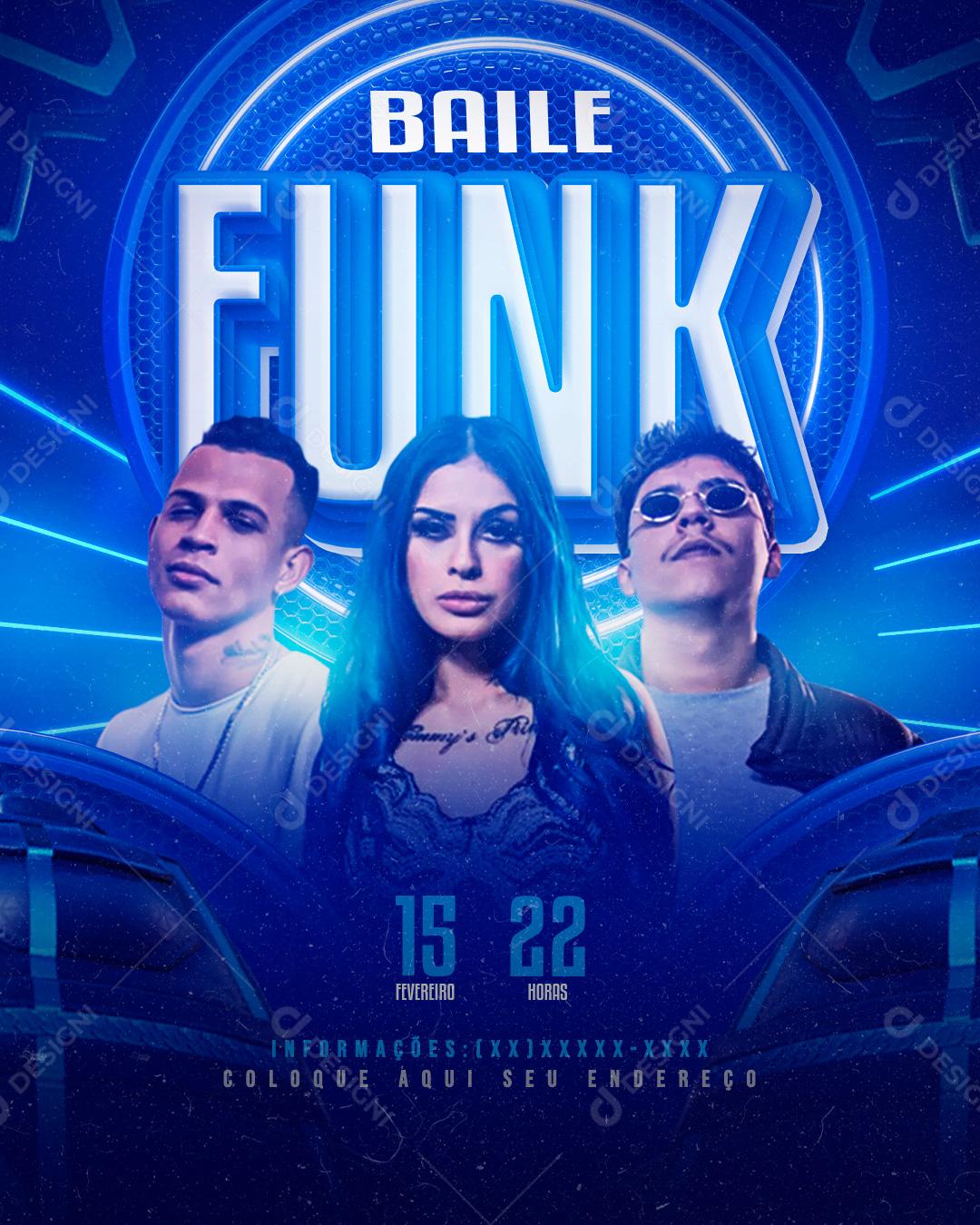 Flyers Baile Funk Agenda Social Media PSD Editável