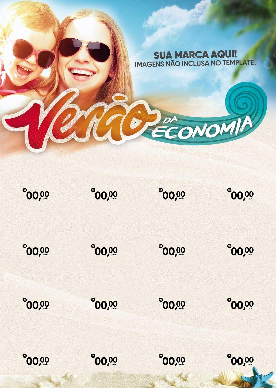 Encarte Verão da Economia Dia Ensolarado PSD Editável