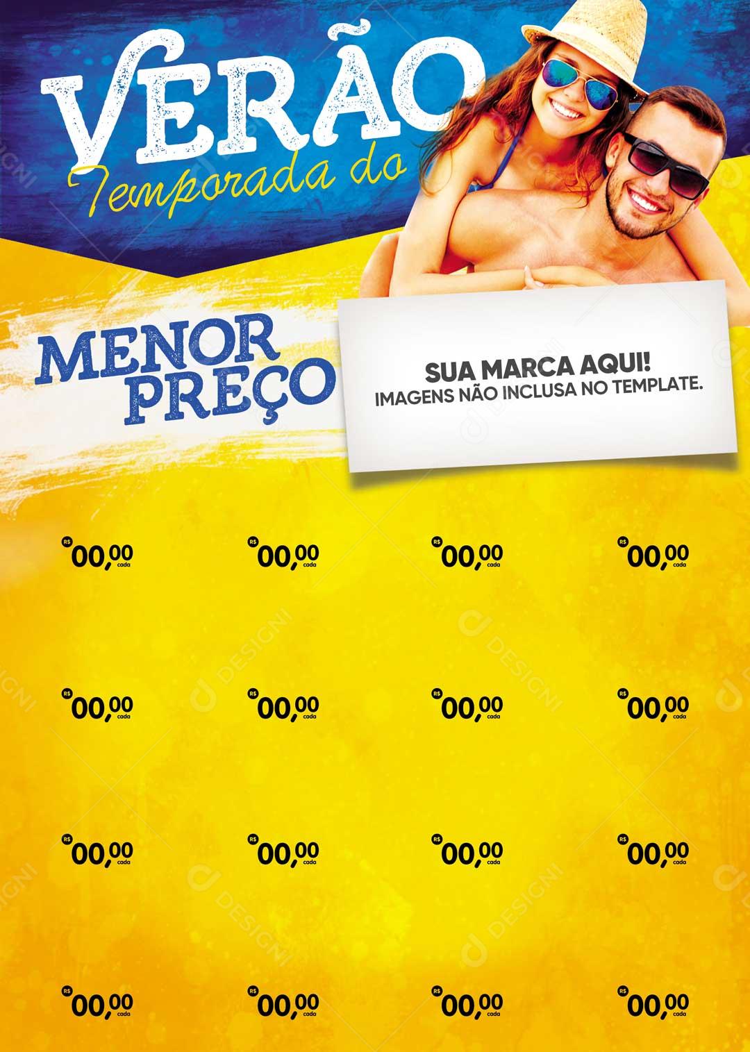 Encarte Verão Temporada do Menor Preço PSD Editável