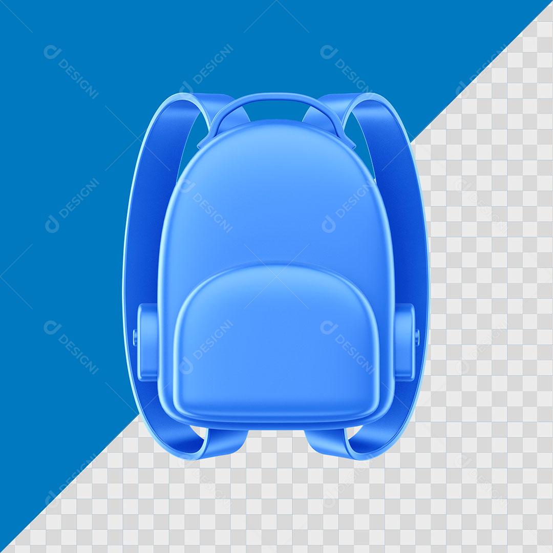 Mochila Escolar Azul Elemento Para Composição PSD