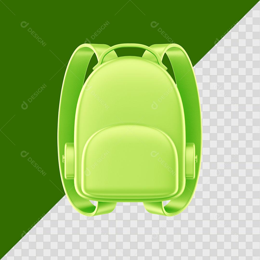 Mochila Escolar Verde Elemento Para Composição PSD