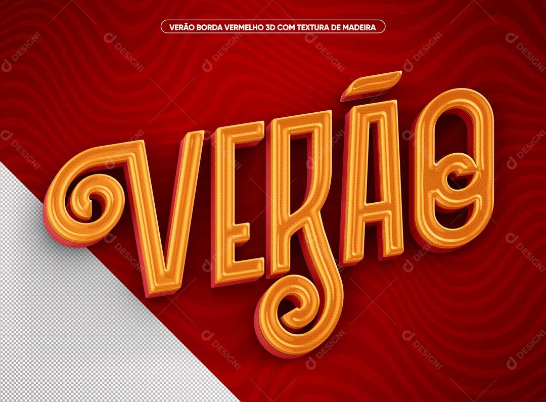 Verão Texto 3D Laranja Quente PSD Premium